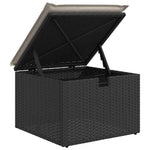 HKH 4 Pcs Conjunto de Sofás para Jardim C/ Almofadões Vime Pe - Preto