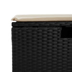 HKH 4 Pcs Conjunto de Sofás para Jardim C/ Almofadões Vime Pe - Preto