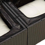 HKH 4 Pcs Conjunto de Sofás para Jardim C/ Almofadões Vime Pe - Preto