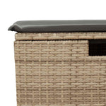 HKH 4 Pcs Conjunto de Sofás para Jardim C/ Almofadões Vime Pe - Bege