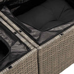 HKH 4 Pcs Conjunto Sofás de Jardim C/ Almofadões Vime Pe - Cinzento