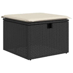 HKH 5 Pcs Conjunto Sofás de Jardim com Almofadões Vime Pe - Preto