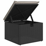 HKH 5 Pcs Conjunto Sofás de Jardim com Almofadões Vime Pe - Preto
