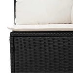 HKH 5 Pcs Conjunto Sofás de Jardim com Almofadões Vime Pe - Preto