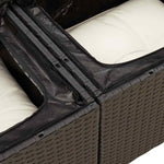 HKH 5 Pcs Conjunto Sofás de Jardim com Almofadões Vime Pe - Preto