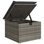 HKH 5 Pcs Conjunto Sofás de Jardim C/ Almofadões Vime Pe - Cinzento