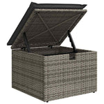 HKH 4 Pcs Conjunto Sofás de Jardim C/ Almofadões Vime Pe - Cinzento