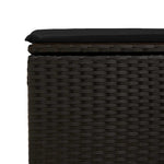 HKH 2 Pcs Conjunto Sofás Jardim C/ Almofadões Vime Pe/acácia - Preto