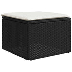 HKH 2 Pcs Conjunto Sofás Jardim C/ Almofadões Vime Pe/acácia - Preto