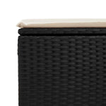 HKH 2 Pcs Conjunto Sofás Jardim C/ Almofadões Vime Pe/acácia - Preto