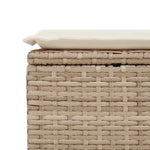 HKH 2 Pcs Conj. Sofás P/ Jardim C/ Almofadões Vime Pe/acácia - Bege