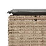 HKH 2 Pcs Conj. Sofás P/ Jardim C/ Almofadões Vime Pe/acácia - Bege