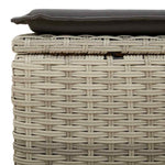 HKH 2 Pcs Conjunto Sofás de Jardim C/ Almofadões Acácia e Vime Pe - Cinzento