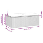 HKH 2 Pcs Conjunto Sofás de Jardim C/ Almofadões Acácia e Vime Pe - Cinzento