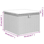 HKH 2 Pcs Conjunto Sofás de Jardim C/ Almofadões Acácia e Vime Pe - Cinzento