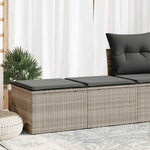 HKH 2 Pcs Conjunto Sofás de Jardim C/ Almofadões Acácia e Vime Pe - Cinzento