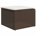 HKH 2 Pcs Conj. Sofás Jardim C/ Almofadões Vime Pe/acácia Castanho - Marrom