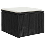 HKH 2 Pcs Conjunto Sofás Jardim C/ Almofadões Vime Pe/acácia - Preto