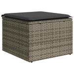 HKH 2 Pcs Conjunto Sofás Jardim Almofadões Vime Pe/acácia - Cinzento
