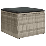 HKH 2 Pcs Conjunto Sofás de Jardim C/ Almofadões Acácia e Vime Pe - Cinzento