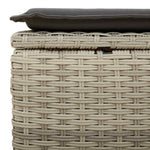 HKH 2 Pcs Conjunto Sofás de Jardim C/ Almofadões Acácia e Vime Pe - Cinzento