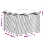 HKH 2 Pcs Conjunto Sofás de Jardim C/ Almofadões Acácia e Vime Pe - Cinzento