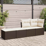 HKH 2 Pcs Conj. Sofás Jardim C/ Almofadões Vime Pe/acácia Castanho - Marrom