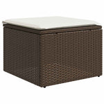 HKH 2 Pcs Conj. Sofás Jardim C/ Almofadões Vime Pe/acácia Castanho - Marrom