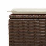 HKH 2 Pcs Conj. Sofás Jardim C/ Almofadões Vime Pe/acácia Castanho - Marrom