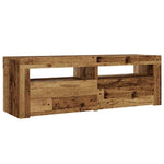 HKH Conjunto de 2 Mesas de Cabeceira com Luzes Led Madeira Velha