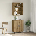 HKH Aparador alto de madera - 69,5 x 34 x 180 cm - Roble Artesanal
