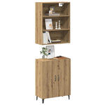 HKH Aparador alto de madera - 69,5 x 34 x 180 cm - Roble Artesanal