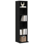 HKH Armario para CD de Madera Contrachapada en Roble - 21x20x88 Cm - Negro