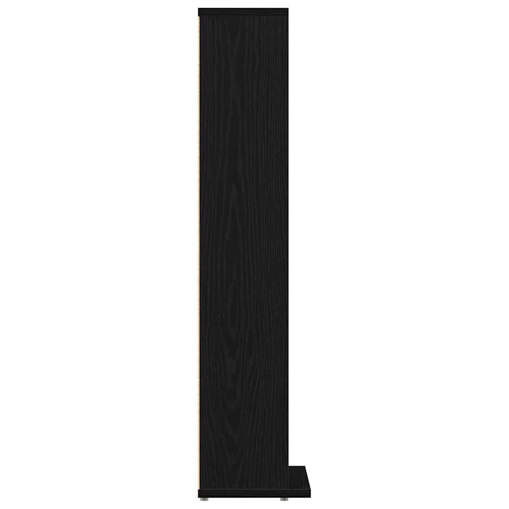 HKH Armario para CD de Madera Contrachapada en Roble - 21x20x88 Cm - Negro