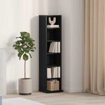 HKH Armario para CD de Madera Contrachapada en Roble - 21x20x88 Cm - Negro