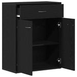 Aparador moderno HKH de madera procesada con 2 puertas - Roble negro