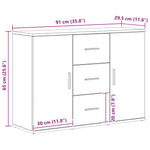 Aparador HKH en derivados de madera 91 x 29,5 x 65 cm - Roble Negro