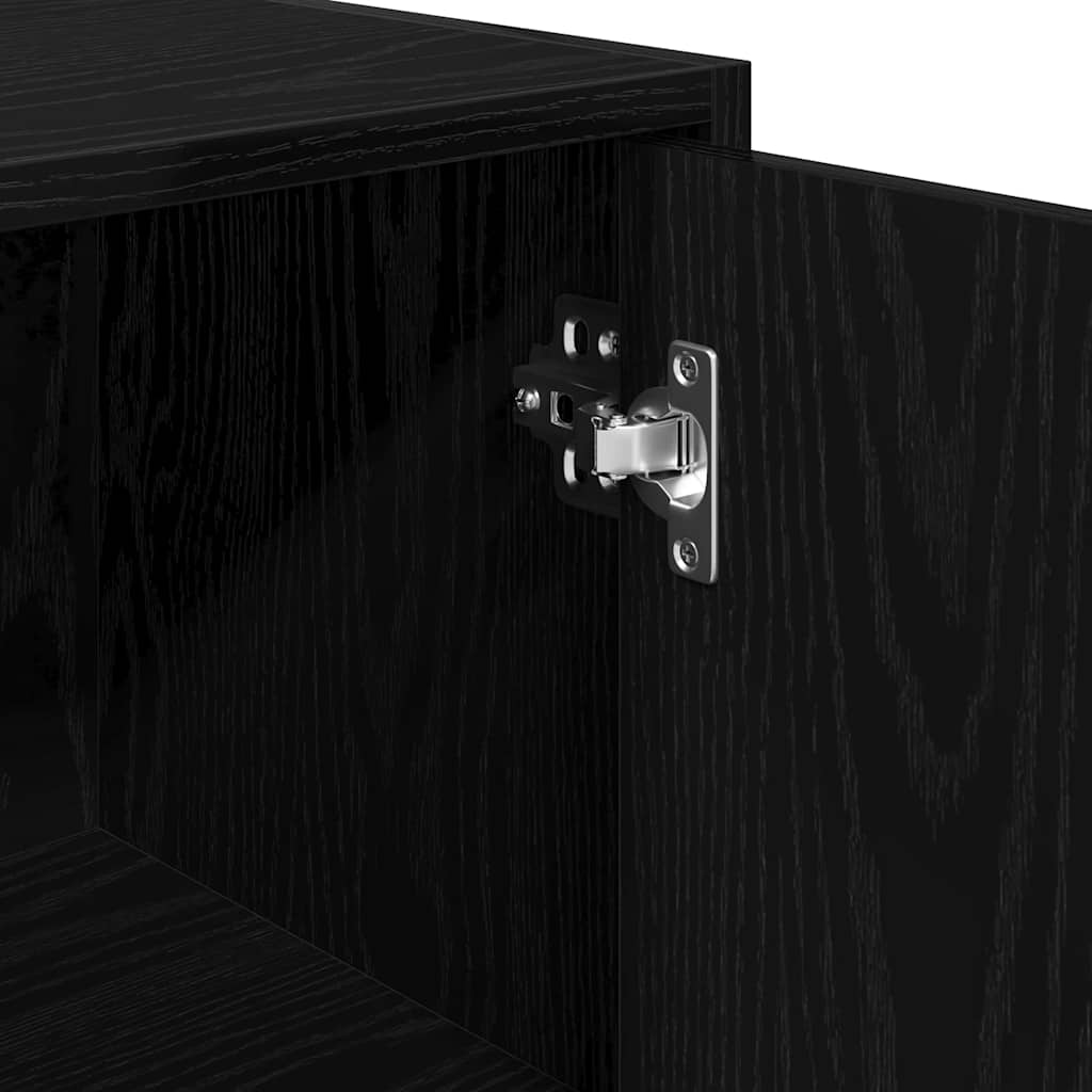 HKH Armario de Baño con Puerta de Roble - Negro