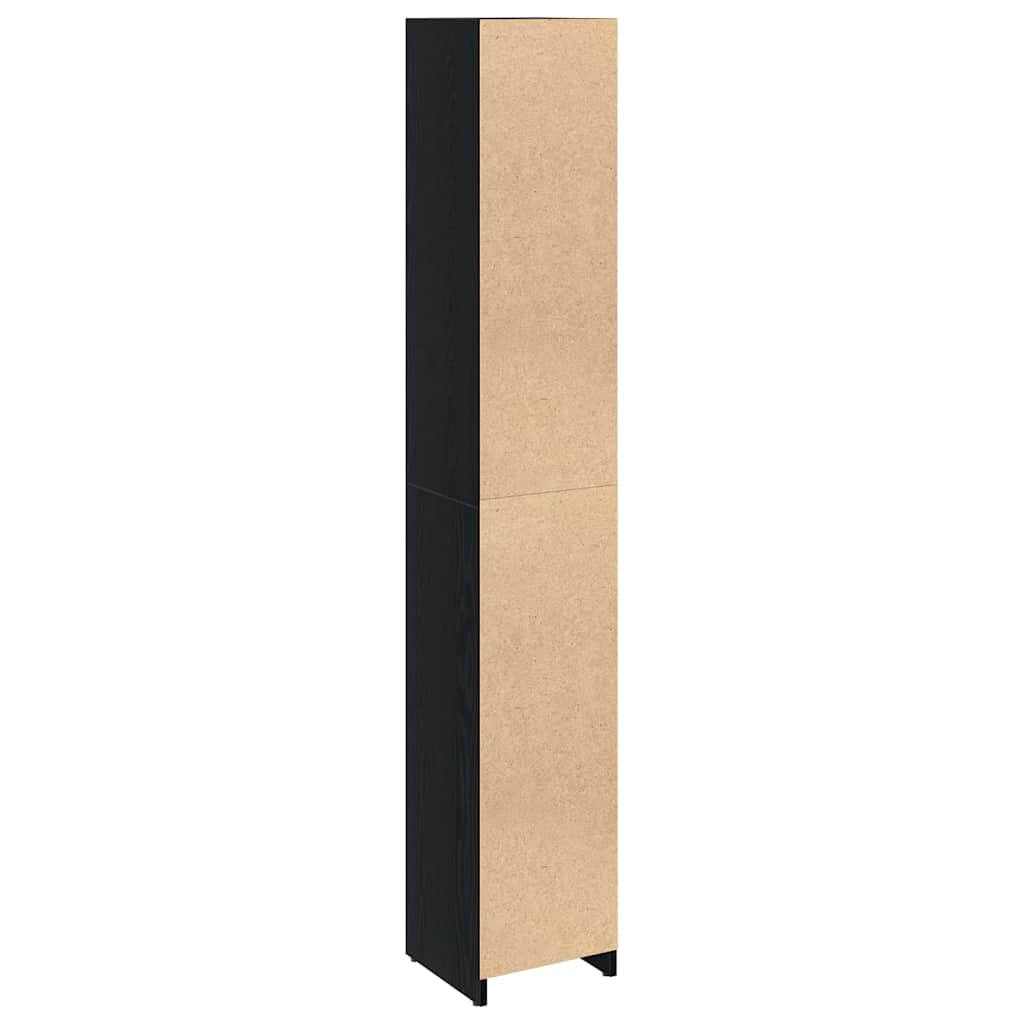 HKH Armario de Baño con Puerta de Roble - Negro