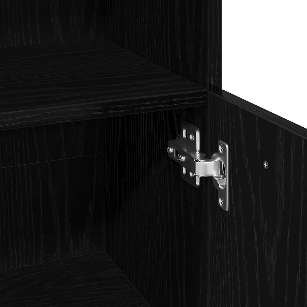HKH Armário de Casa de Banho com Porta em Carvalho - Preto