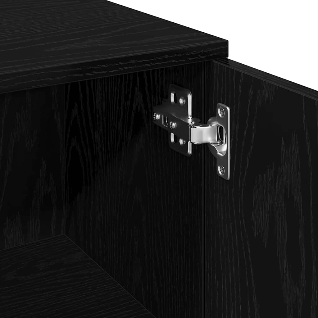 HKH Armário de Casa de Banho com Porta em Carvalho - Preto