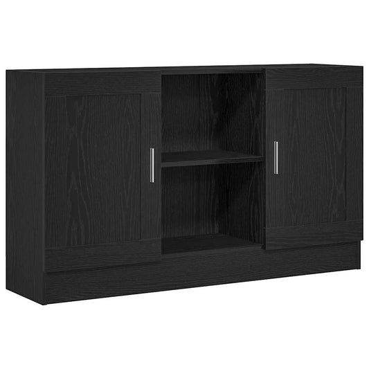 Aparador moderno HKH de madera procesada con 2 puertas - Roble negro