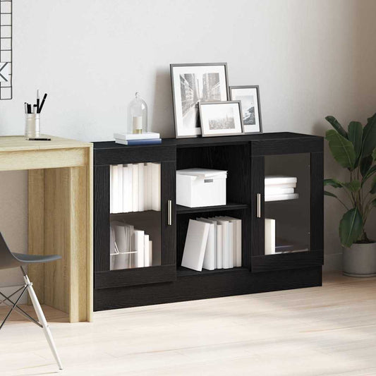 Aparador moderno HKH de madera procesada con 2 puertas - Roble negro