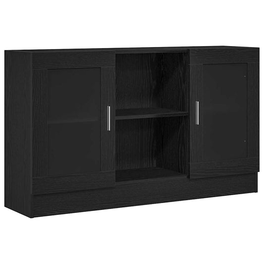 Aparador moderno HKH de madera procesada con 2 puertas - Roble negro