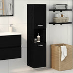 HKH Armario de Baño con Puerta de Roble - Negro