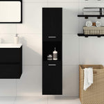 HKH Armario de Baño con Puerta de Roble - Negro