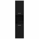 HKH Armario de Baño con Puerta de Roble - Negro
