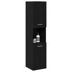 HKH Armario de Baño con Puerta de Roble - Negro
