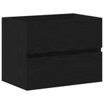 HKH Armario de lavabo de baño de roble - Negro