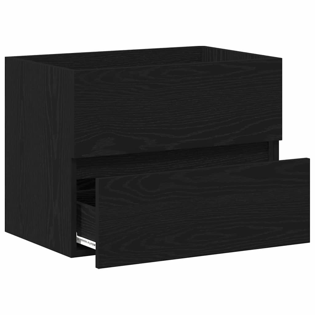 HKH Armario de lavabo de baño de roble - Negro